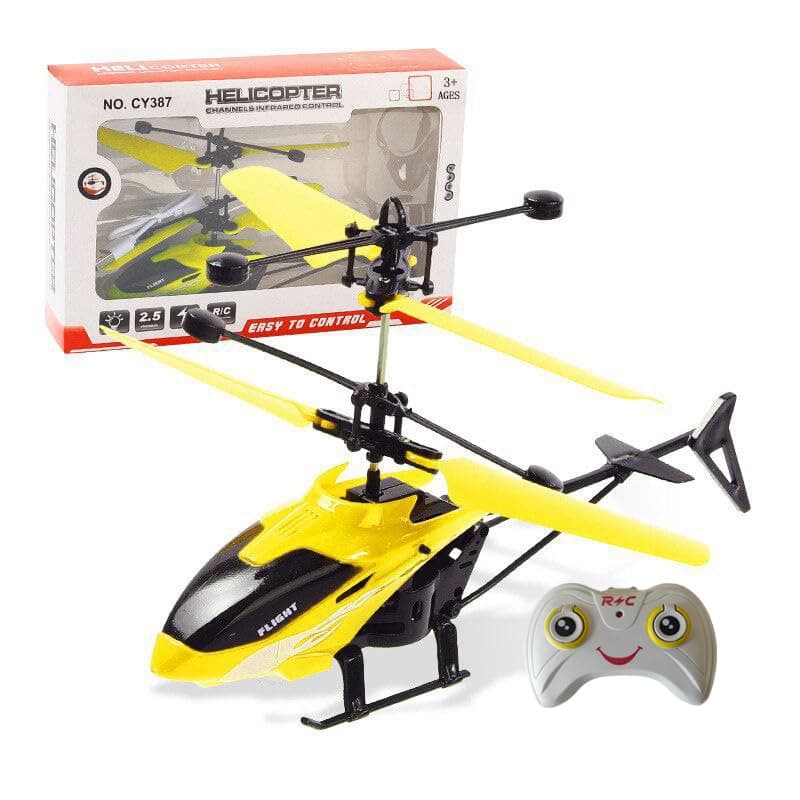PTGHT Remote Control Inductive Suspension Helicopter Children Toys (Yellow) Non riding toy vehicle
