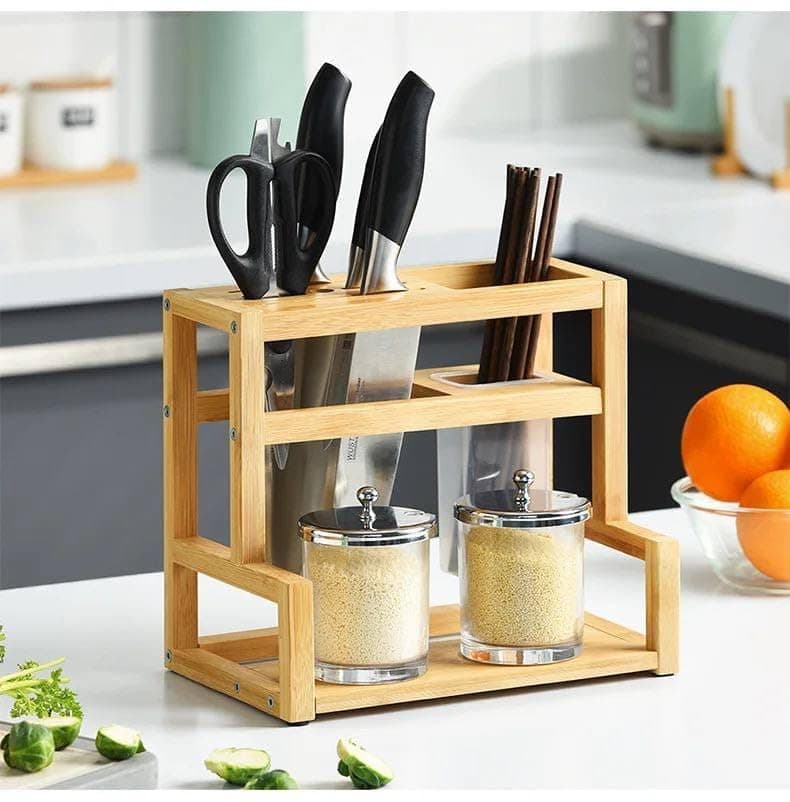 Generic Kitchen organizer for spoons and knives, Versatile product, Knife rack, Spoon and fork organizer, Imported beech wood, .bs
