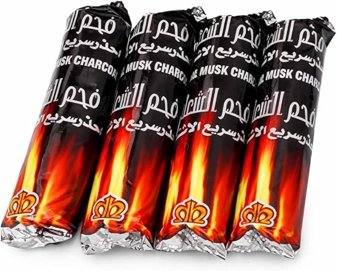 أقراص فحم الشيشة "المسك" سريعة الاشتعال، فحم الشعلة سريع الاشتعال بلمسات طويلة بدون روائح ودخان باكيت 40 قطع