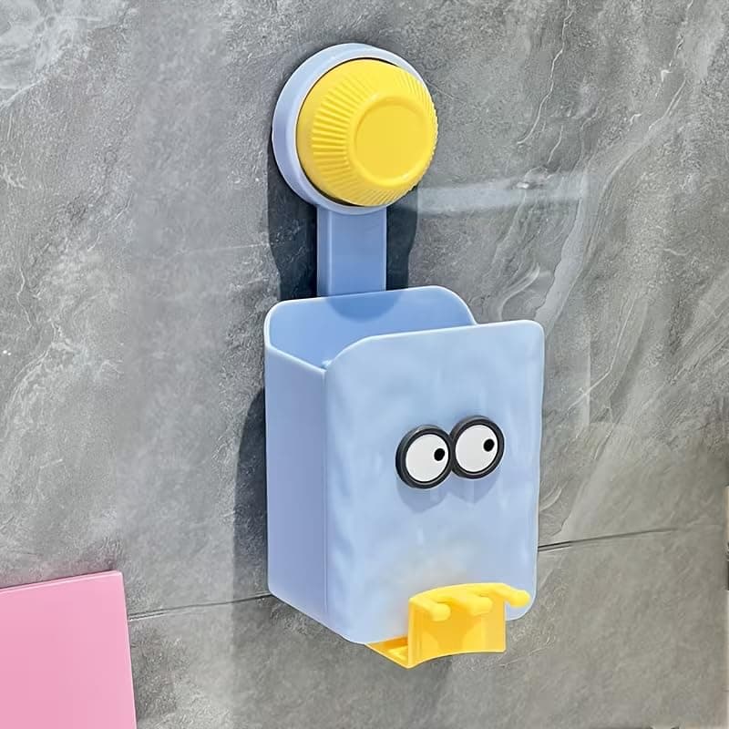 Adhesive Wall Mounted Toothbrush Holder & Toothpaste Storage Rack