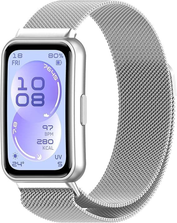 Stainless Steel Replacement Wristband (Compatible with Huawei Band 11) Suitable For Business, Featuring Flexible Mesh Design and Durable Magnetic Clasp For Stylish and Distinctive Look.