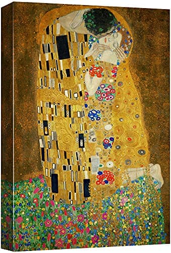 wall26 - The Kiss by Gustav Klimt Painting - Canvas Art Wall Art - 32"x48"