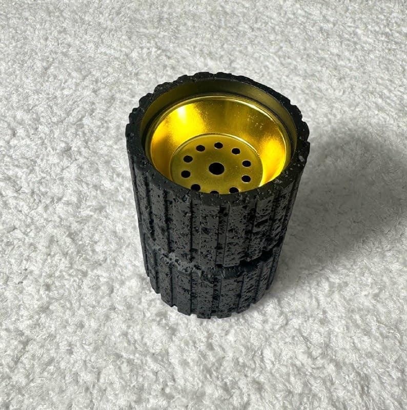 Generic Incense Burner with Gold Interior, Black Textured Design, Ramadan Decorations .kl Incense holder