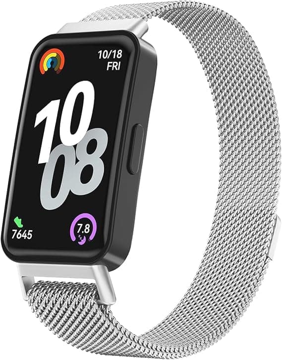 Metal Straps for Huawei Band 10/9/8, Adjustable Stainless Steel Replacement Strap with Magnetic Buckle for Huawei Band 10/9/8 Women Men