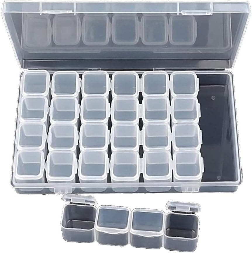28 Compartments Organizer Box for Jewelry Beads Crafts Storage Case