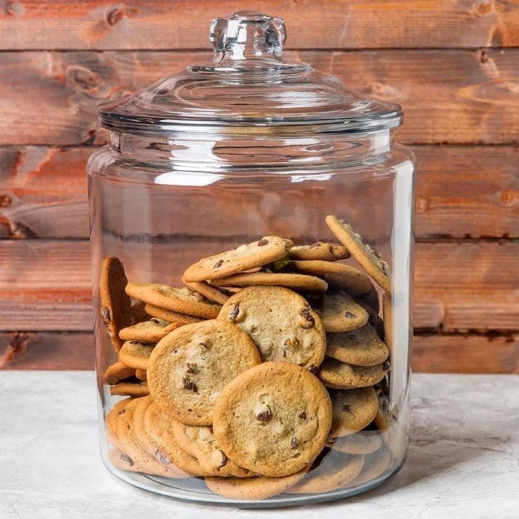 Generic Glass Cookie Jar with Lid, Large Clear Storage Container, 1000 ml Capacity.g