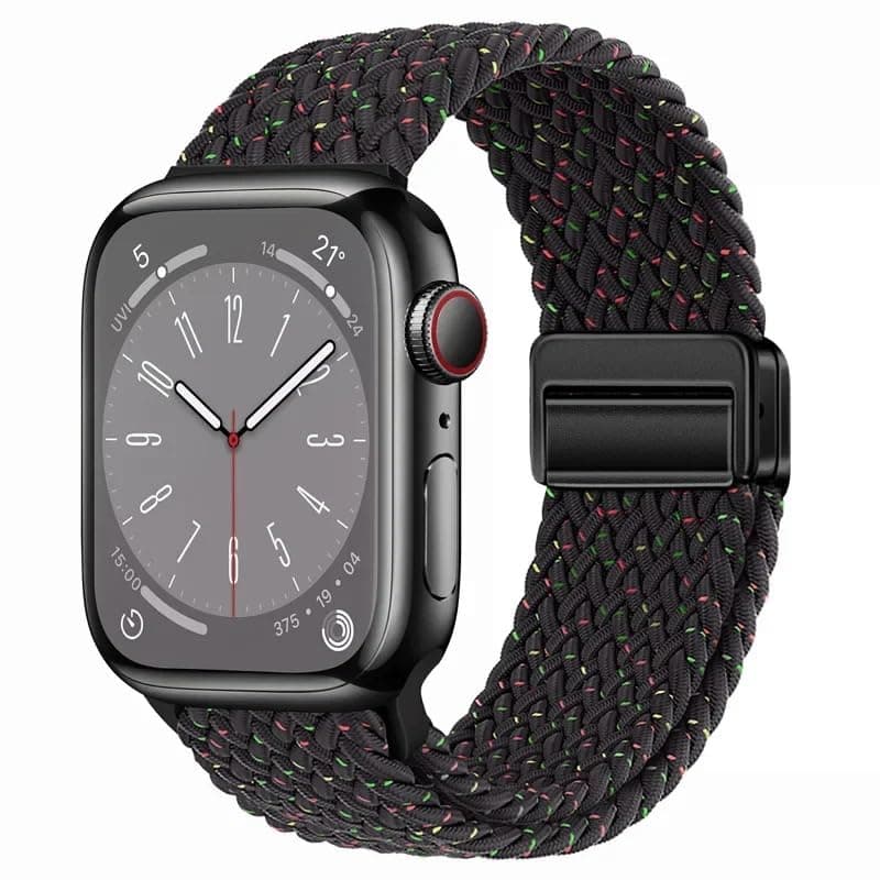 Custom Fit Magnetic Loop for Apple Watch Series Ultra 49mm 45mm 44mm 42mm, Stretchy Braided Nylon iWatch Strap for Women Small Wrists, Ideal for Sports, Sleep & Workout Watch band