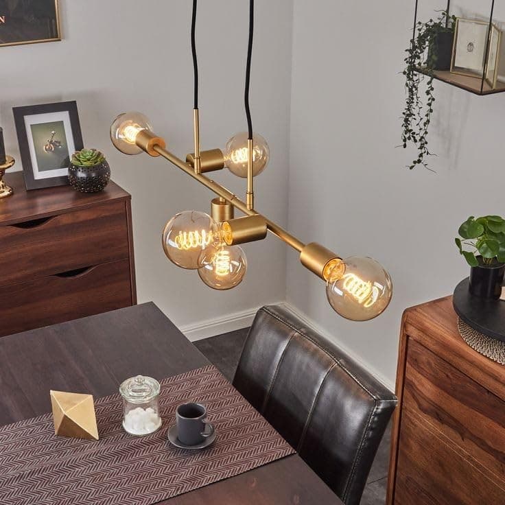 Generic Pendant Light 5 Bulb Without Bulbs 50x70x50 cm Champagne