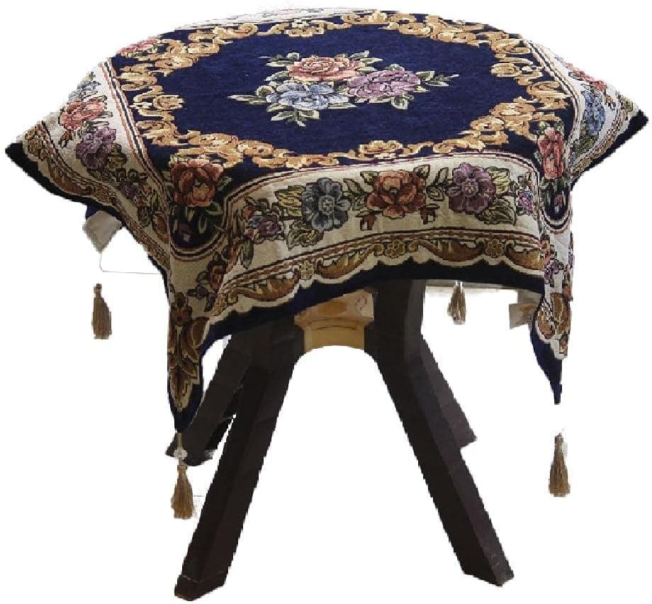 Decorative Square Table Runner 100×100 cm Quilted Gobelin Fabric Centerpiece for Living Room Classic Tapestry Style