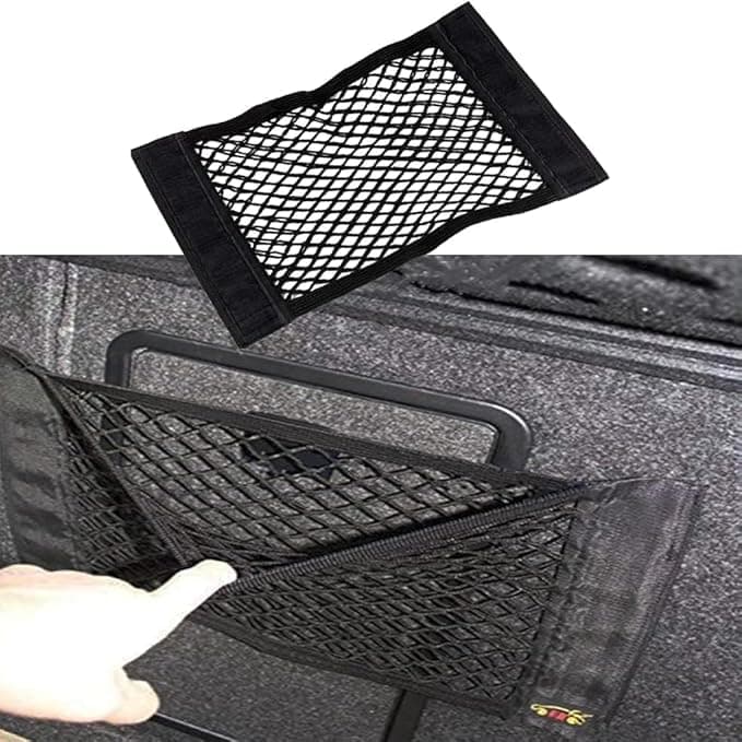 Adjustable Elastic Storage Net, Extra Wall Sticker on Storage Bag, SUV Trunk Net Organizer, 30 * 25cm - (1 Piece) Cargo net