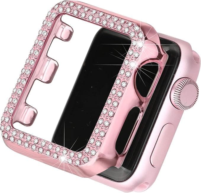 Case Compatible with Apple Watch 38mm, Full Cover Bumper Screen Protector for iWatch Series 3 2 1 (38mm) (Pink)