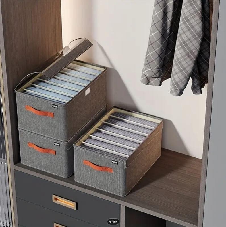 Multipurpose Heavy Duty Linen Fabric Organizer for Bathroom Kitchen and Dressing Room Storage Basket Bin Container Size 40 x 30 x 25 cm Grey Storage box