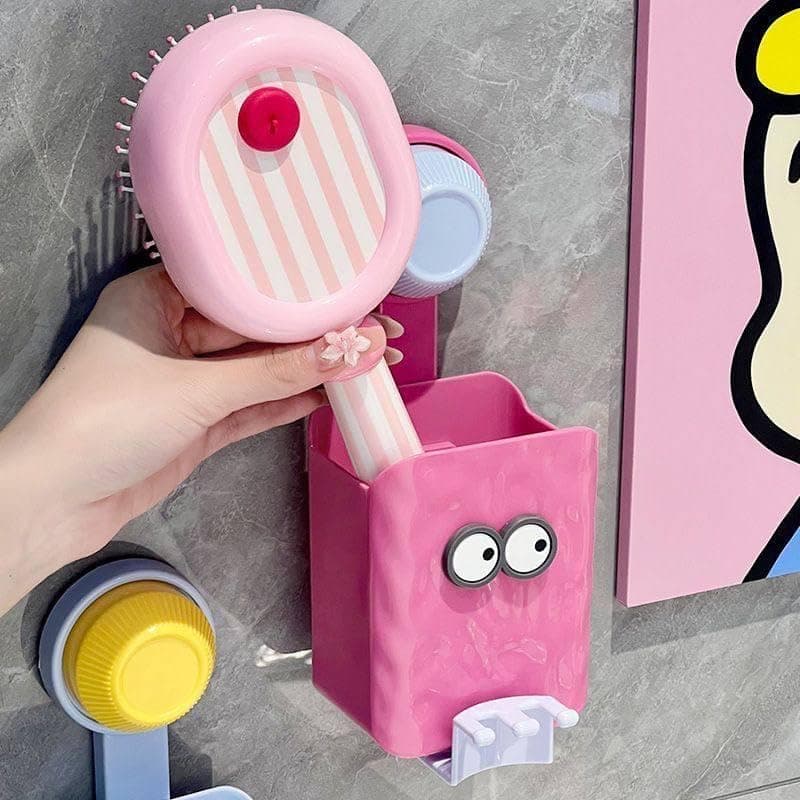 Toothbrush Organizer - Cute Handy Design A sweet shape for your bathroom +very practical! Keep toothbrushes and toothpaste in one place. It has a cup. Bathroom storage cup - a decorative hand-designed Toothbrush holder