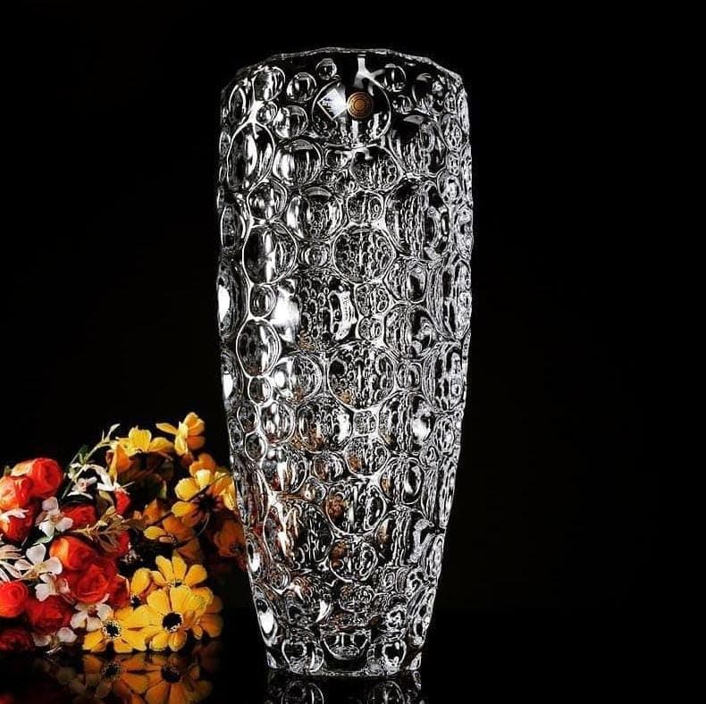Generic Crystal glass vase with textured pattern, Imported product, .soh