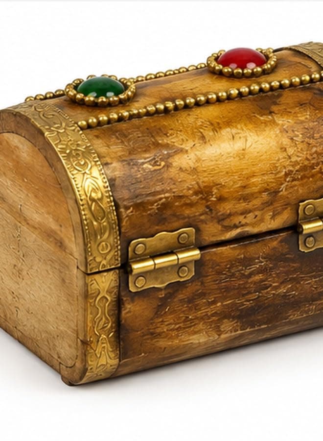 Handmade Indian Natural Ivory Jewelry Box with Blue Velvet, 8.5x6x3.5 cm Jewelry storage