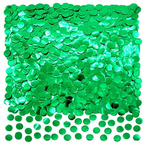 Green Foil Metallic Round Table Confetti Decor - Summer Tropical Jungle Safari Baby Shower Birthday Party Mylar Scatter Confetti Decorations, 60g