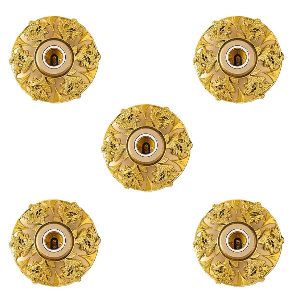El Rawda Set of 5 Decorative Pendant Light Holders, Stylish E27 Ceiling Lamp Bases for Modern Interior Lighting