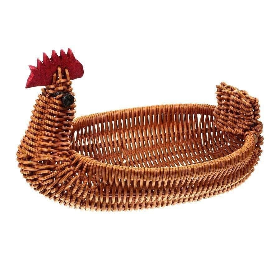 Chicken Wicker Serving Plate - Multipurpose Basket for Fruits, Vegetables, Bakery and Eggs