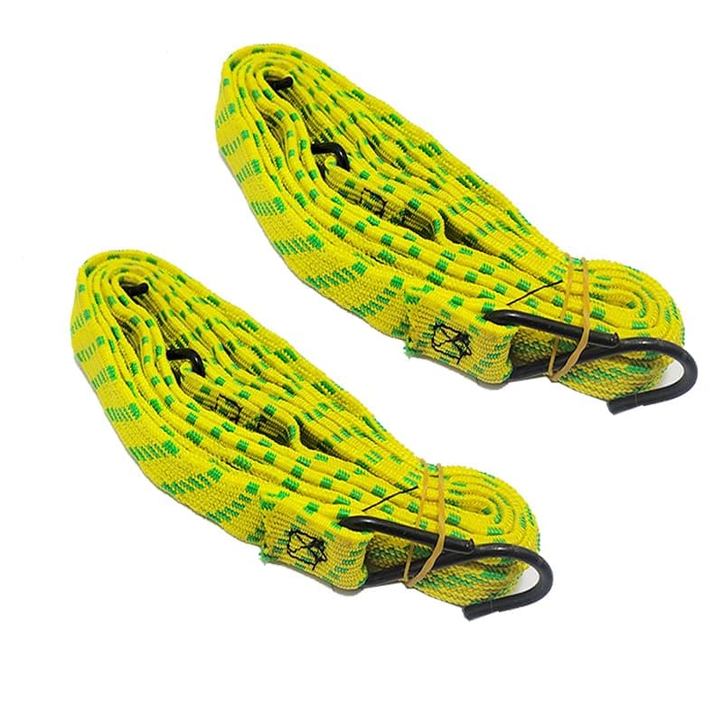 KaberTrade KaberTrade Heavy Duty Rubber Rope with Hooks for Car Roof Top Motorcycle Bicycle Bicycle Motorcycle (Yellow, 2 Pieces, Length 140cm, Code:5672) Bungee cord