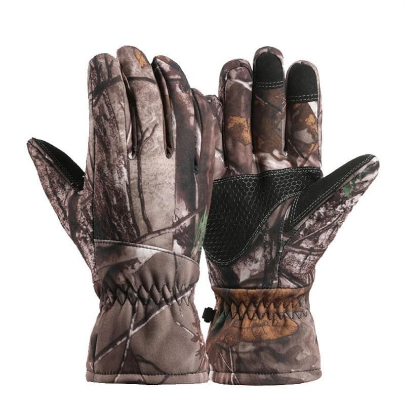 Winter Sports Gloves Waterproof Windproof Gloves for Men Women, Touch | Woodland Camouflage Pattern,Waterproof,Rubber Grip,Hunting and Hiking