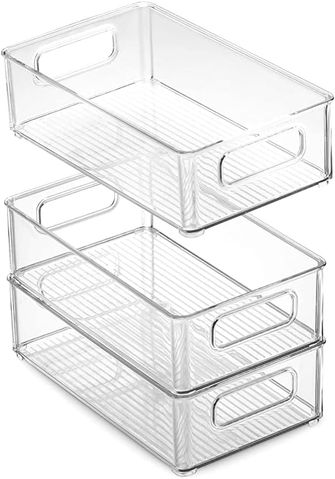 Transparent Acrylic Fridge Organizer Drawer with Handle for Vegetables