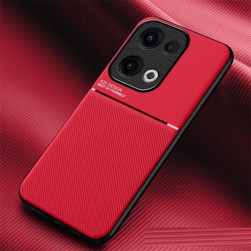fascination phone case compatible with oppo reno 13 5G Classic shockproof silicone soft tpu leather hard pc mobile phone Magnetic Shockproof PC + TPU Phone Case for oppo reno 13 5G (Red) Cellular phone case