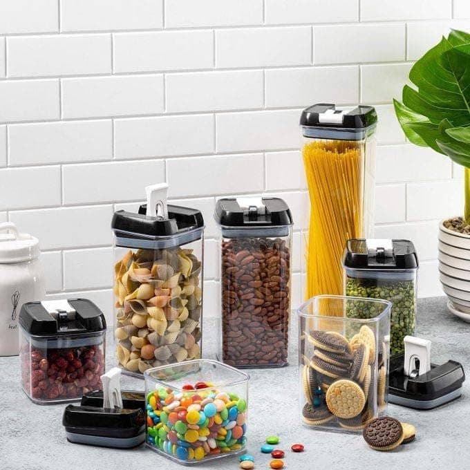 Generic 7-Piece Clear Plastic Food Storage Container Set with Lids, .M