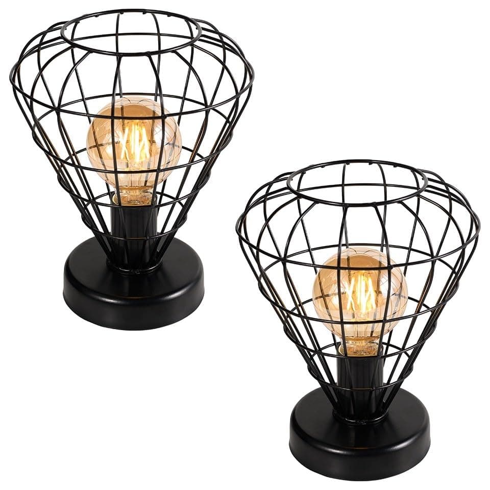 El Rawda Set of 2 Unique and Stylish Metal Table Lamps, Distinctive Design to Suit All Tastes