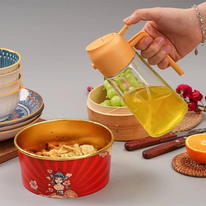 Generic 2-in-1 Glass Oil Dispenser & Sprayer,Oil and vinegar dispenser for cooking, frying, and roasting,A healthier, more economical, use as a sprayer or a pour dispenser,600ml, .bak Spray bottle