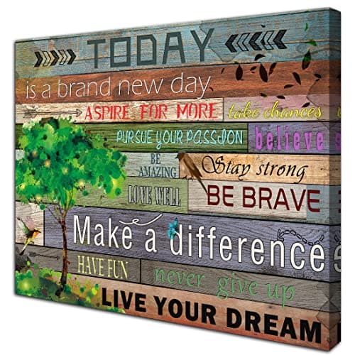 WOWGOOMO Inspirational Wall Art for Office Motivational Poster Wall Decor Positive Affirmations Wall Decor Framed Picture Artwork for Home Walls Today is a New Day Inspirational Gifts 12x16