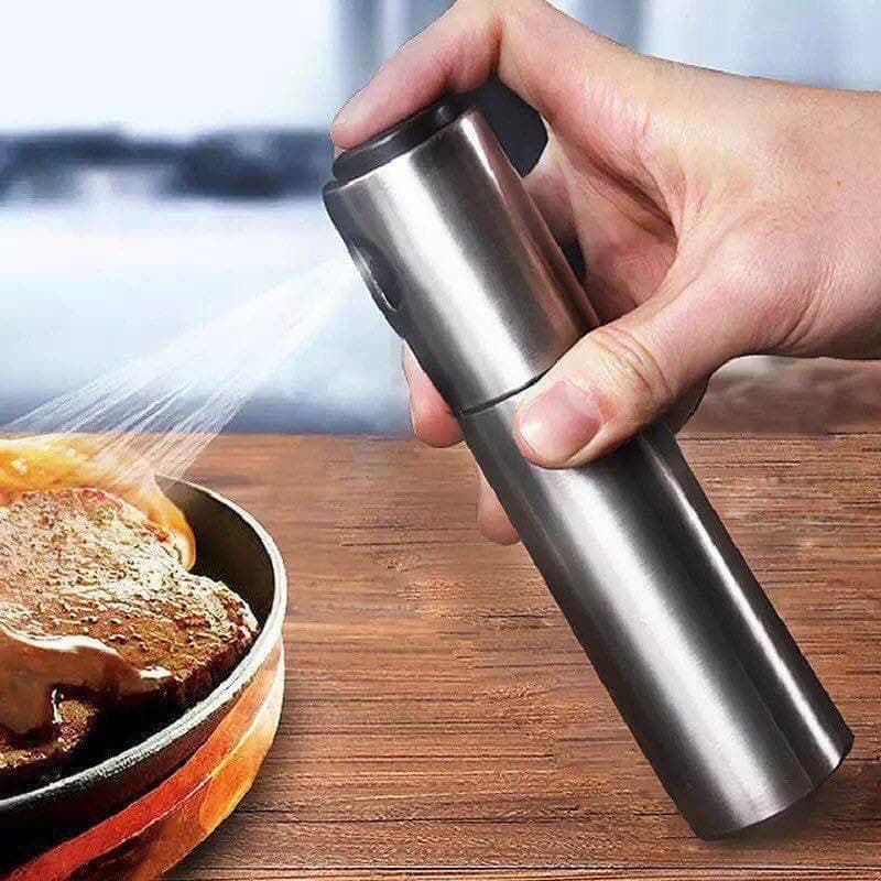 Stainless Steel Oil Sprayer 100ml Olive Oil and Vinegar for Healthy Grilling, Salad, Preparation, Fat Free | From Generic Bottle