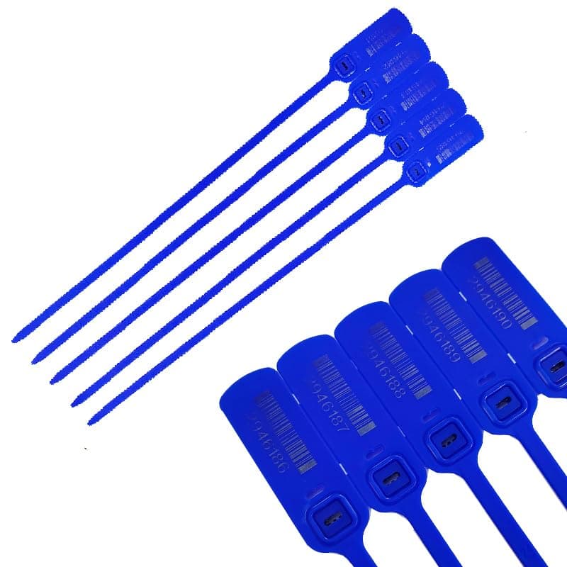Tamper Proof Self Sealing Plastic Protective Seals Seal Mesrel Plastic Safety Stopper Set (Blue 40cm Length, 5 Count) - by KaberTrade Cargo strap