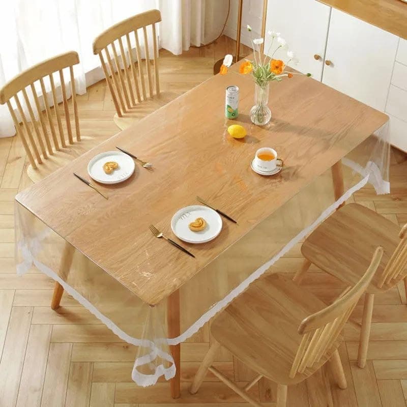 Transparent Waxed Leather Table Cover Size 150 * 210cm Practical Easy Wipe Clean Daily for All Home Tables Adds a Stylish and Modern Touch Tablecloth