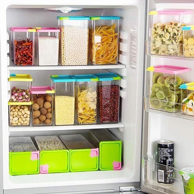 6Pcs Acrylic Food Storage Containers with Airtight Lids and Top Openings