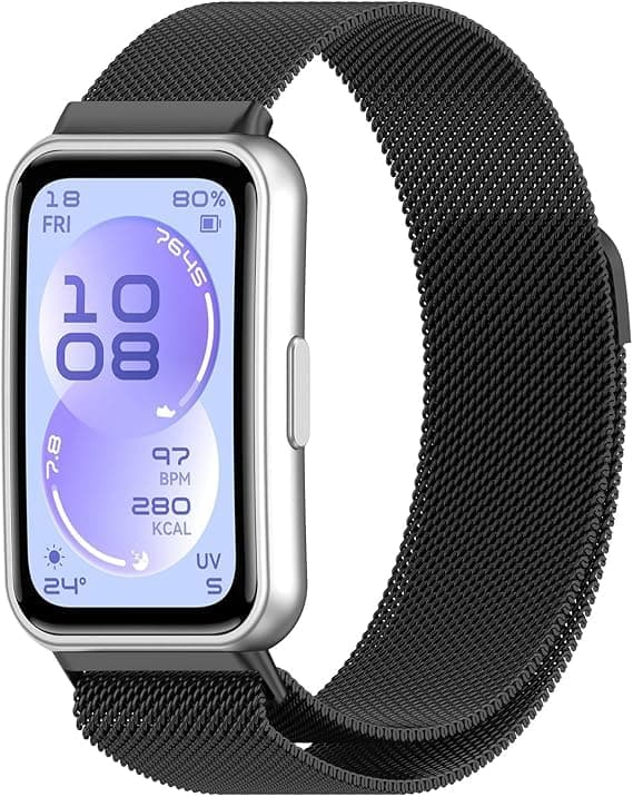 Stainless Steel Replacement Wristband (Compatible with Huawei Band 11) Suitable For Business, Featuring Flexible Mesh Design and Durable Magnetic Clasp For Stylish and Distinctive Look.