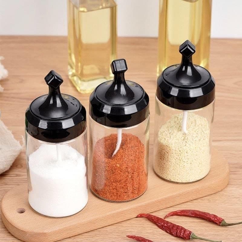 Kitchen Storage Tool Set 7 Piece Spice Jars Oil Bottles Plastic Funnel Strong Material Easy to Use Clean Filling | By Generic Food storage container