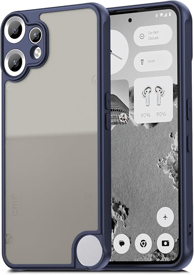 Case Transparent For Nothing CMF Phone 2 Pro, Military-Grade Shockproof Anti-Yellowing, Slim Protective Phone Case Bumper Cover With Camera Protective (Blue) Cellular phone case