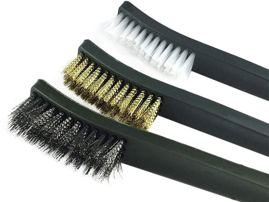6 Pieces Multipurpose Wire Brush Set for Cleaning Cars Kitchen Metal Wood Surface with Metal Scraper and Comfortable Handles Cleaning Brush Set Abrasive brush