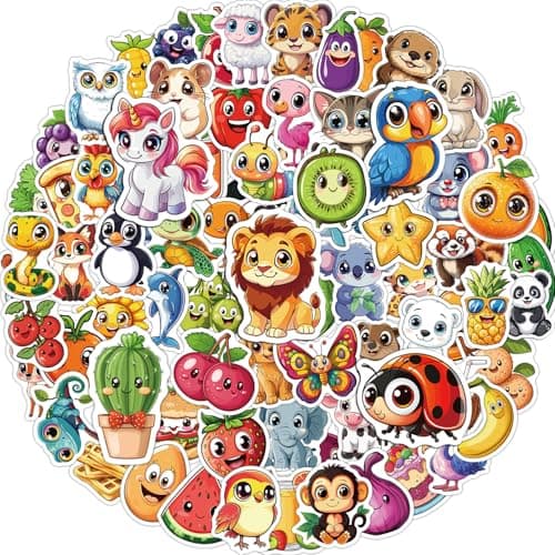 JCFIRE 200PCS Stickers for Kids, Waterproof Mixed Cute Animal Vinyl Scrapbook Stickers for Water Bottle, Book, Laptop, Goodie Bags Stuffers Kids Party Favors, Aesthetic Classroom Supplies Must Haves Sticker decal