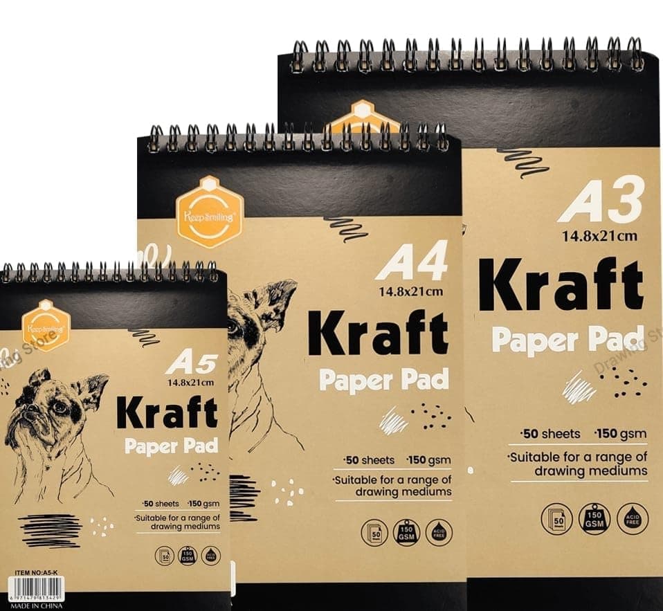 Keep Smiling A5 Sketch Book 150g 50 Sheets Kraft Paper Wire