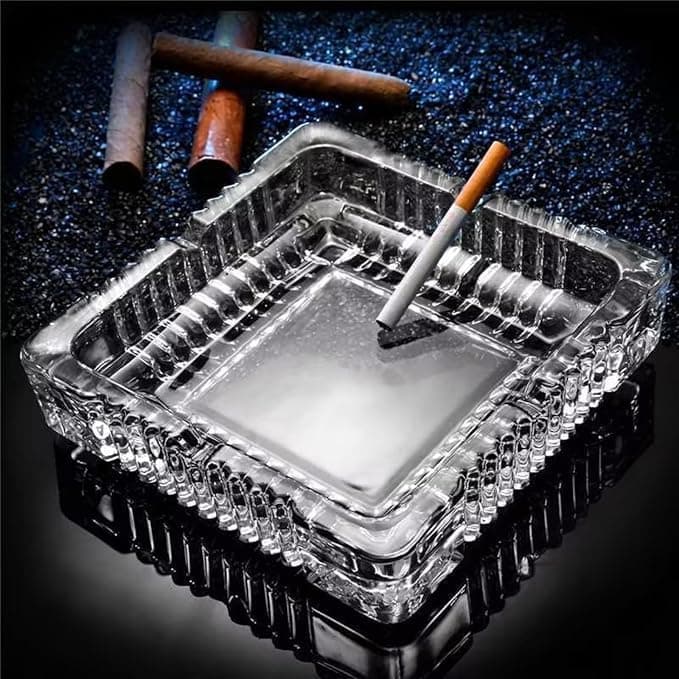 Glass Ashtray for Cigarettes, Clear for Outdoor Use from Scorpion (10 * 10cm)