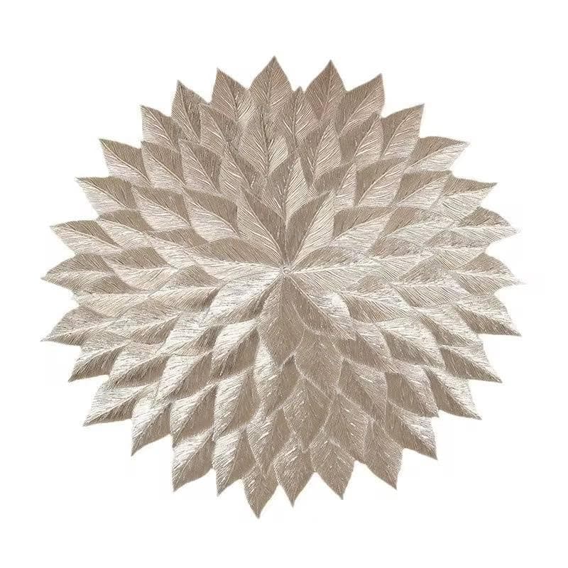 Gold Flower Shape Silicone Table Coaster - Decorative Table Mat - Table Mat - Table Runner - Table Mat for Table - Buffet Mat - AM