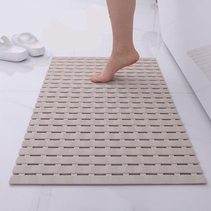 70x40cm Plastic Silicone Bath Mat with Foot Brush and Multiple Straws for Safe Non-Slip Surface in Front of Shower Bathtub Daily Use