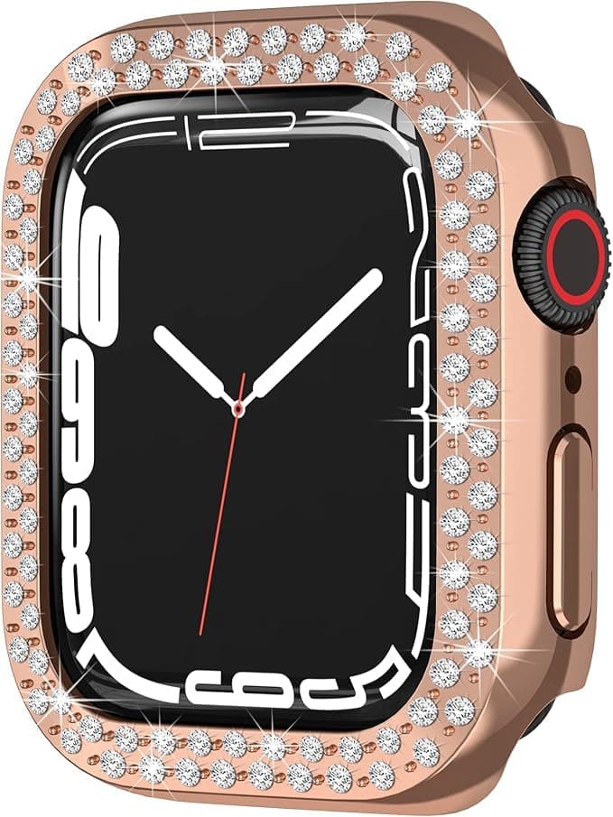 Compatible for Women Apple Watch Bumper 41mm, Bling Case Cover for iWatch Series 10 9 8 7 6 / SE 5 4 3 2 1 Ultra [No Screen Protector] (41mm, Gold) (Rose Gold)