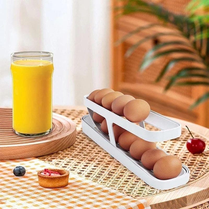 2-Tier Egg Storage Organizer for 14 Eggs, Smart Fridge Fresh Keeper Rack