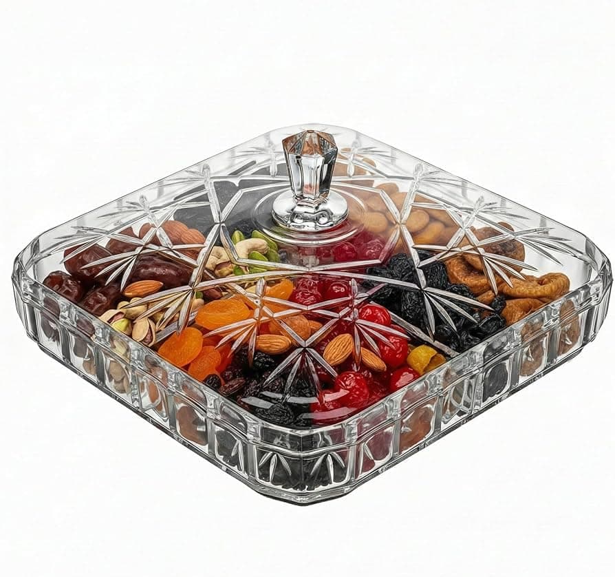 Nuts and Sweets Serving Box - Versatile Serving Plate for Sali, Chocolate, Desserts, Home Hospitality and Practical Design Suitable for Occasions