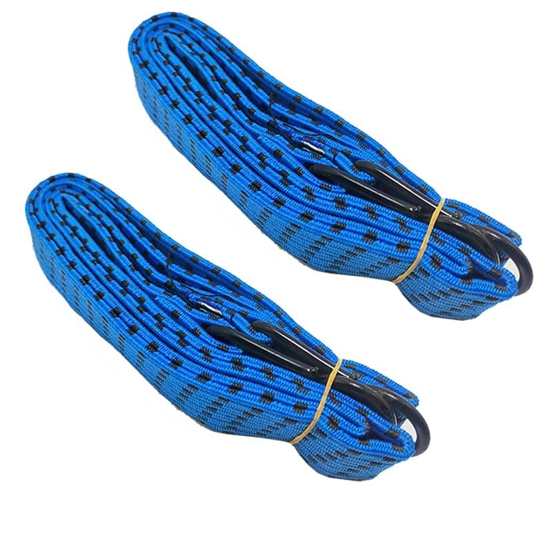 KaberTrade 2 Piece Elastic Rope with Hooks - Heavy Duty Cargo Rope for Car Roof, Motorcycle, Bike and Motorcycle (Blue, 2 Pieces, Length 140cm Code:5350) Bungee cord