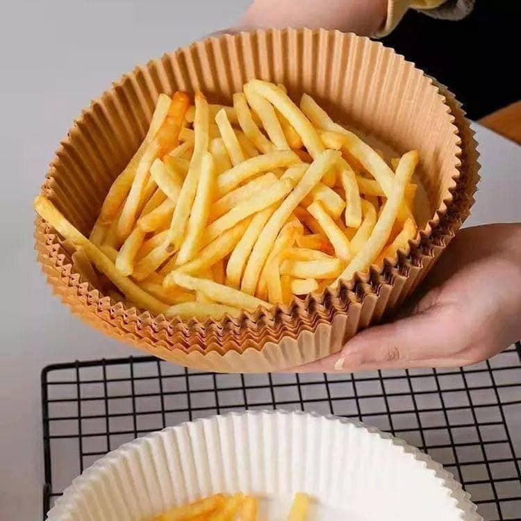 Generic Air Fryer Disposable Paper Liners, Round,Non-Stick Baking Parchment, 50 Sheets,paper. (20cm)
