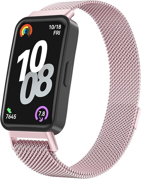 Metal Straps for Huawei Band 10/9/8, Adjustable Stainless Steel Replacement Strap with Magnetic Buckle for Huawei Band 10/9/8 Women Men