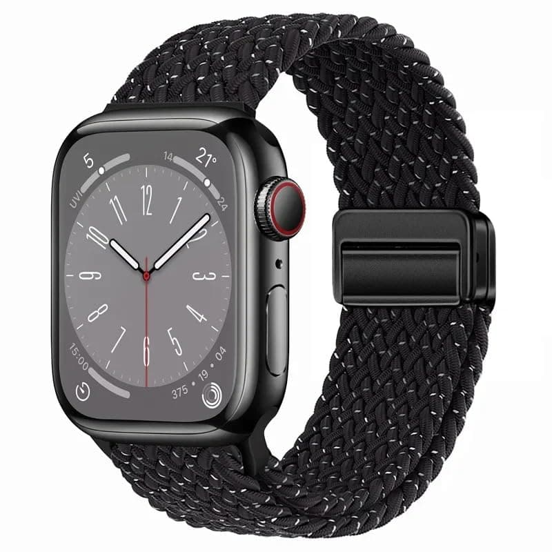 Custom Fit Magnetic Loop for Apple Watch Series Ultra 49mm 45mm 44mm 42mm, Stretchy Braided Nylon iWatch Strap for Women Small Wrists, Ideal for Sports, Sleep & Workout
